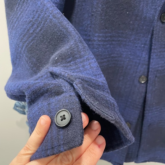 H&M Navy Plaid Regular Fit Jacket - Picture 4 of 8